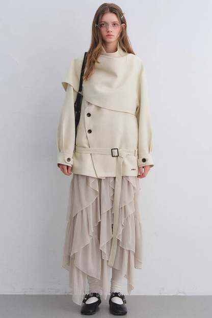 Irregular Ruffled Chiffon Skirt