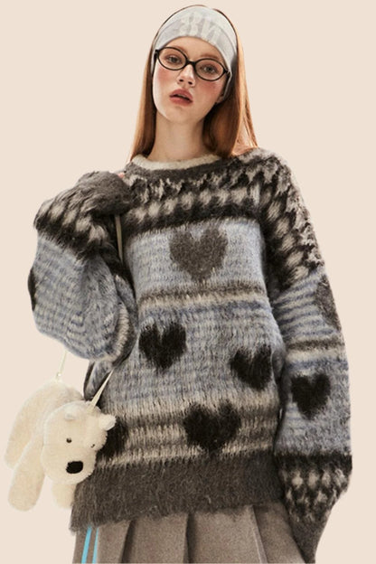 Retro Fair Isle Knit Sweater