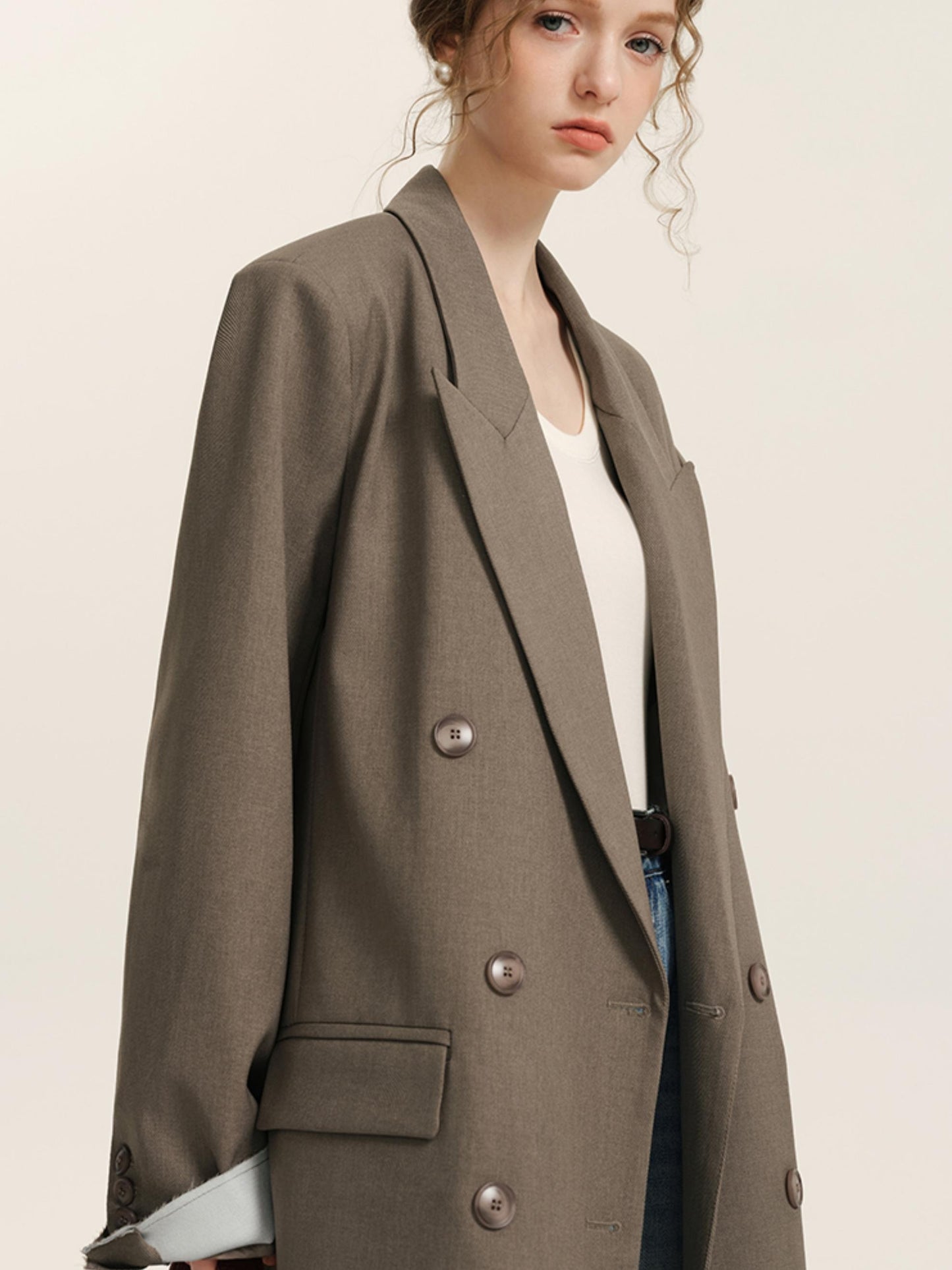 British Style Long Blazer Coat