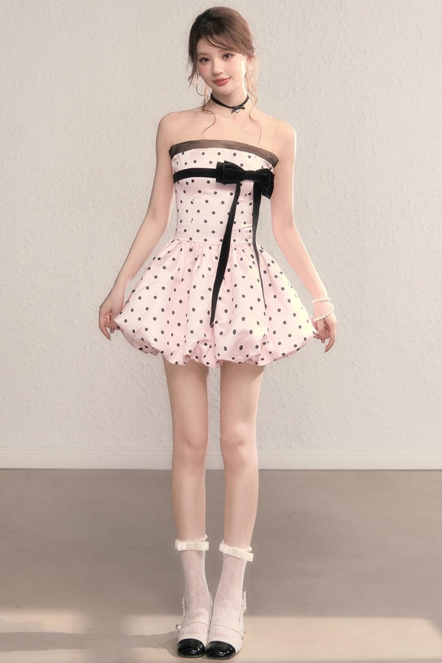 Moonlight Polka Dot Princess Puffy Dress