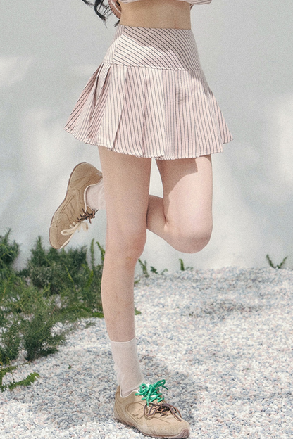 Pink Clouds Lace Shirt Skirt Set-Up