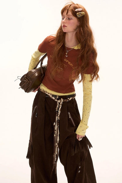 Unique Polka Dot Hooded Long Sleeve T-Shirt