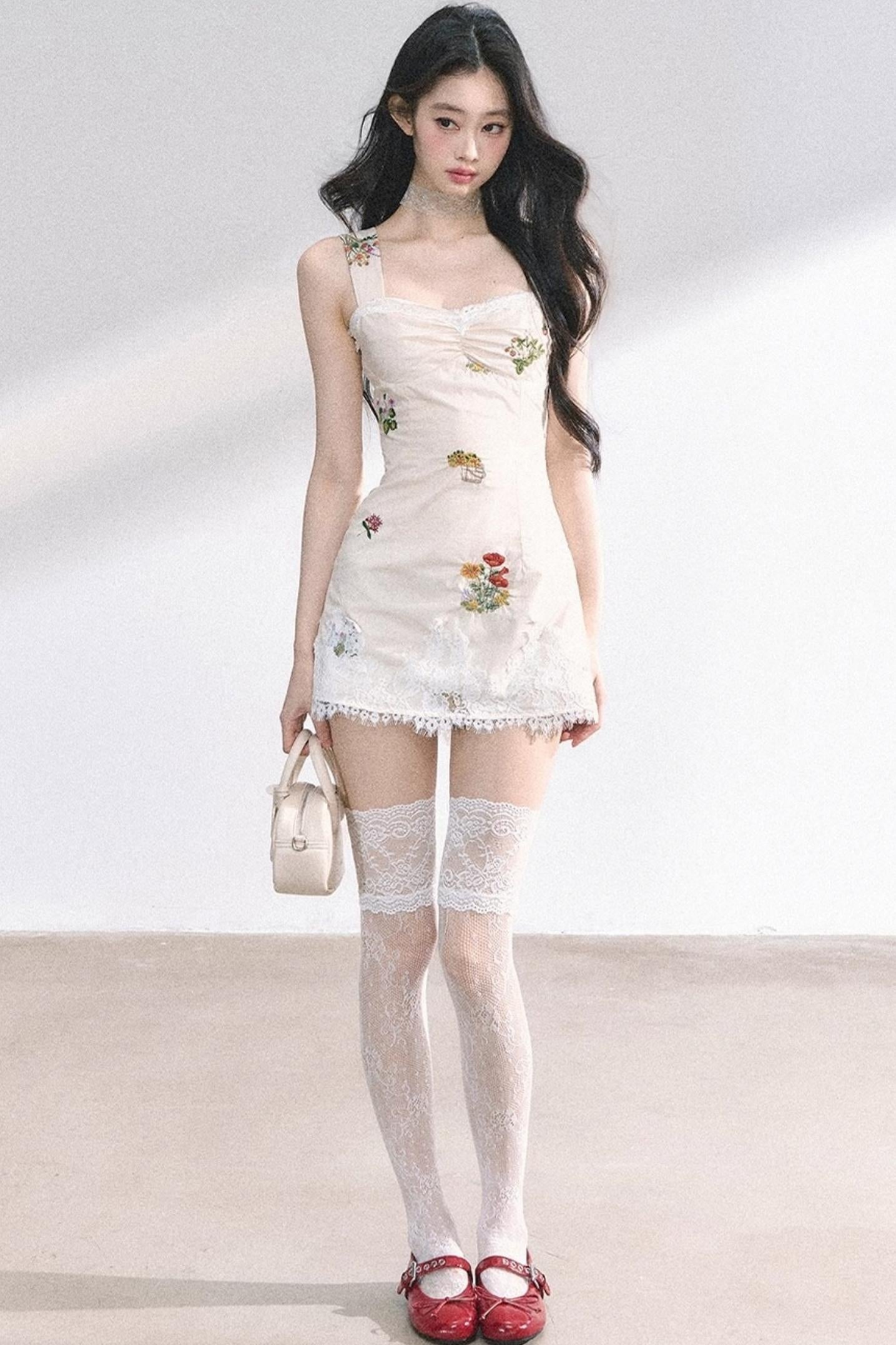 One-Shoulder Lace Mini Dress