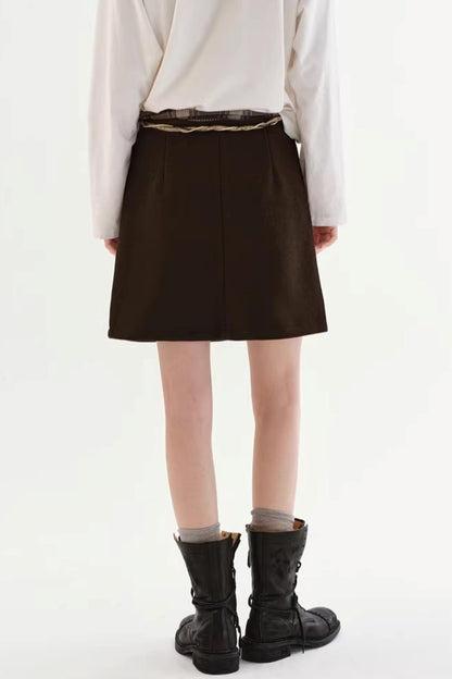 Thickened Knit Patchwork Skirt