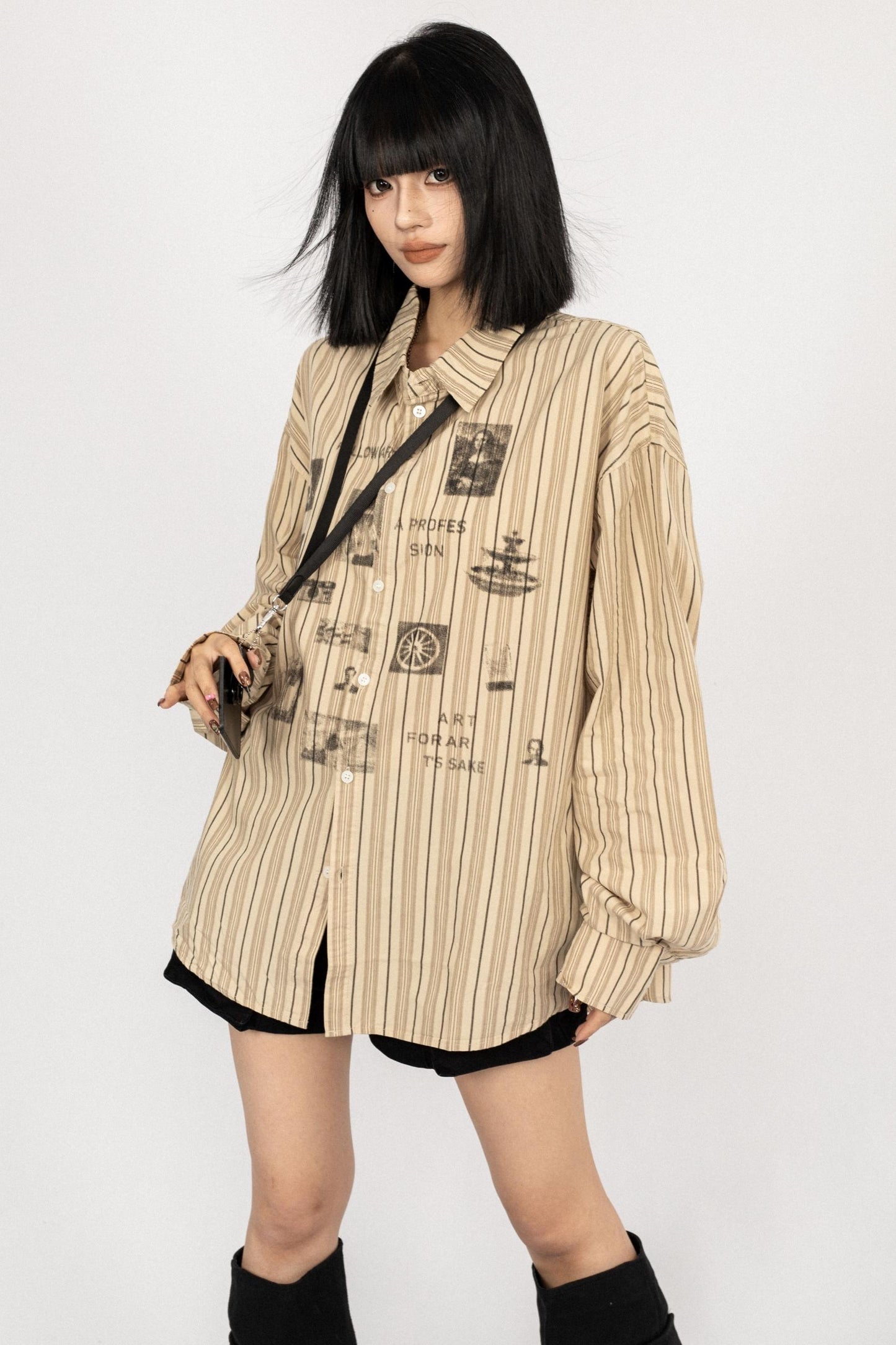 American Vintage Striped Long Sleeve Shirt