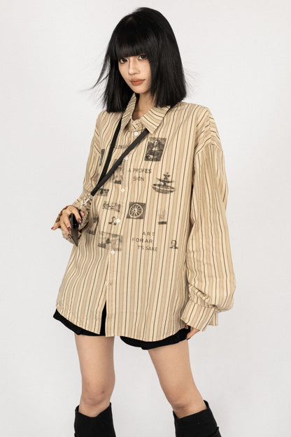 American Vintage Striped Long Sleeve Shirt