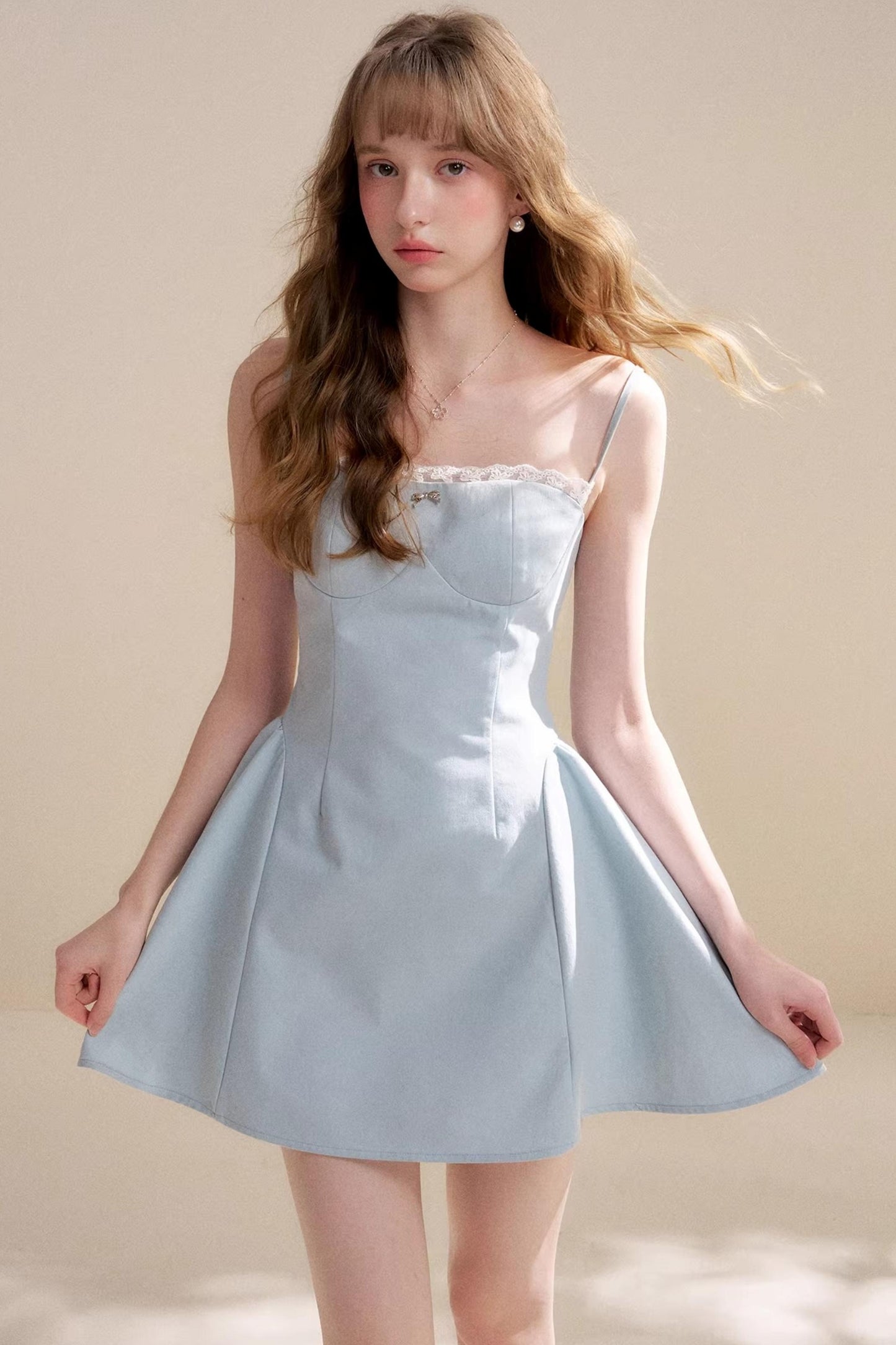 French Lace Ruched Dress