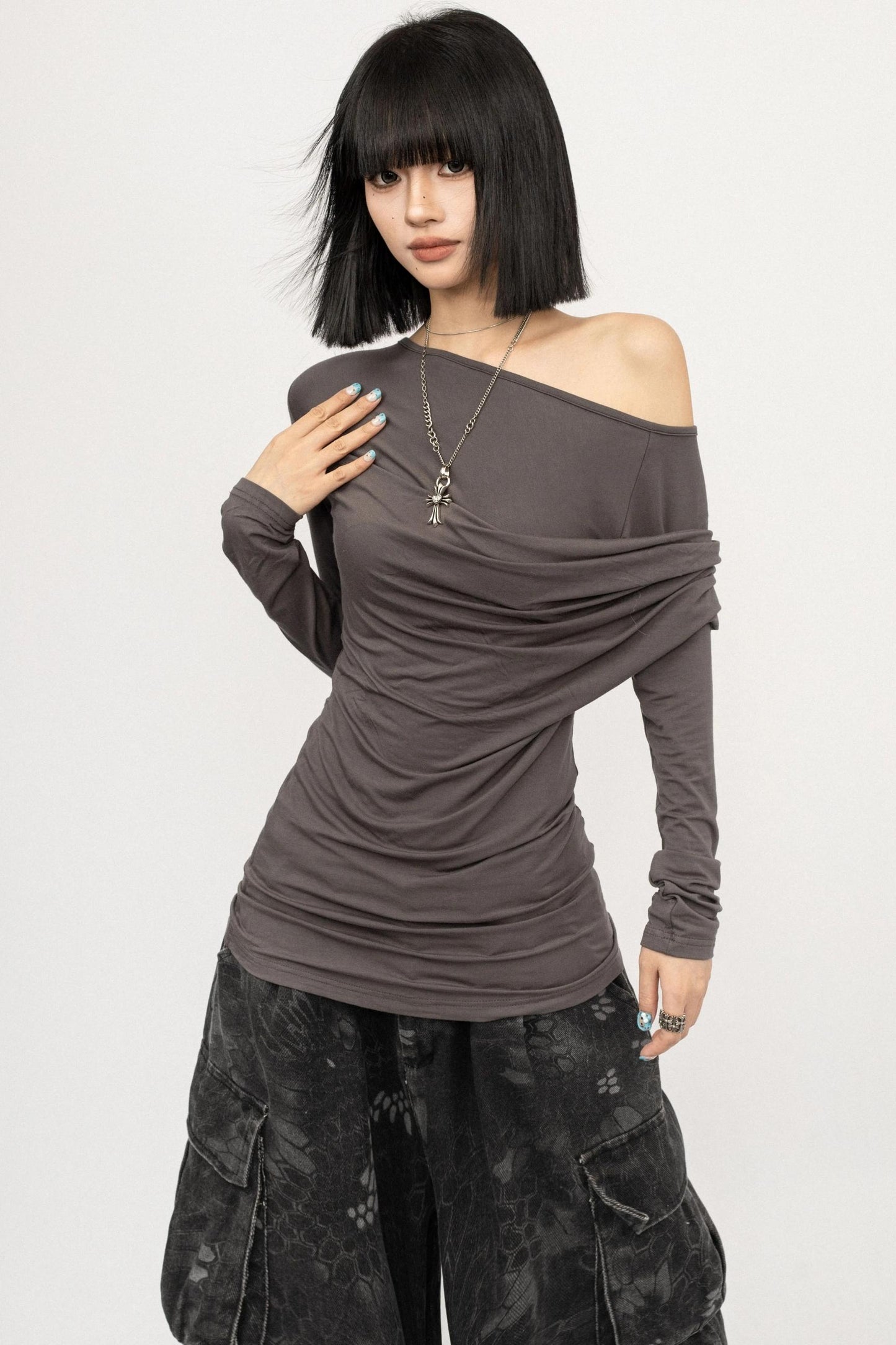 American Gray Long Sleeve Top