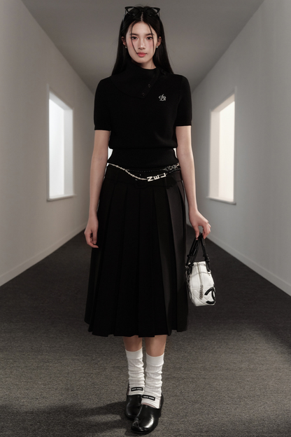 Mid-Length Pleated Skirt