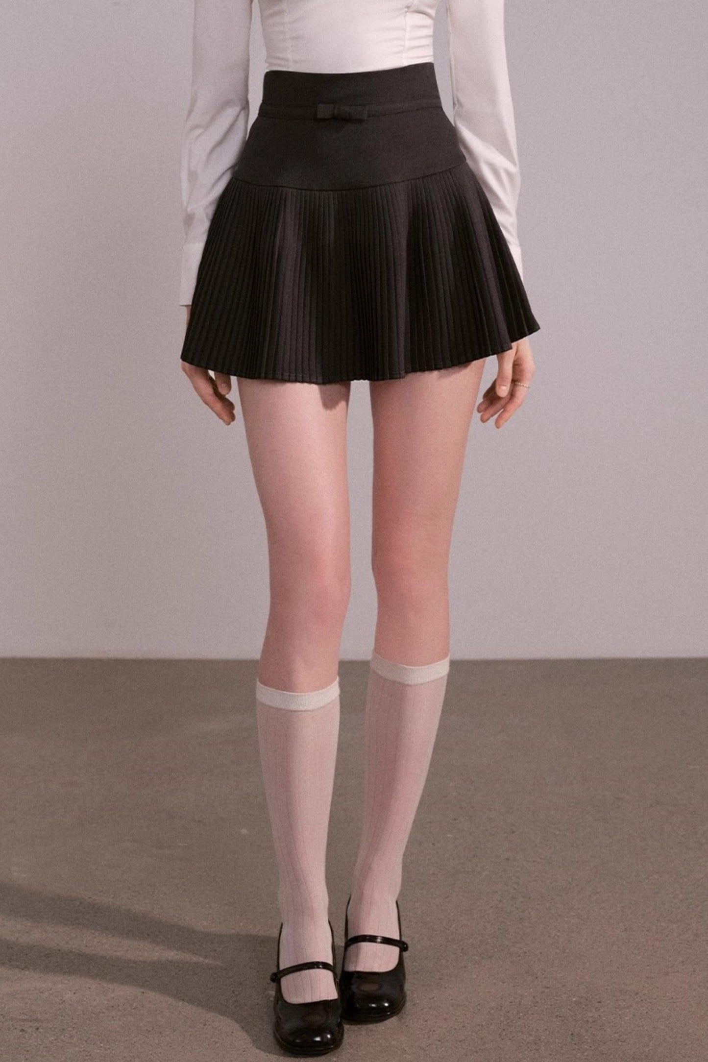 Bow V-Neck Long Sleeve Shirt Set-Up