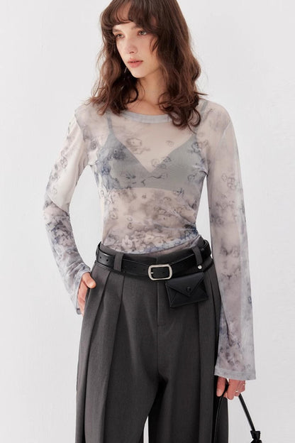 Layered Tulle Triangle Bra Top set-Up