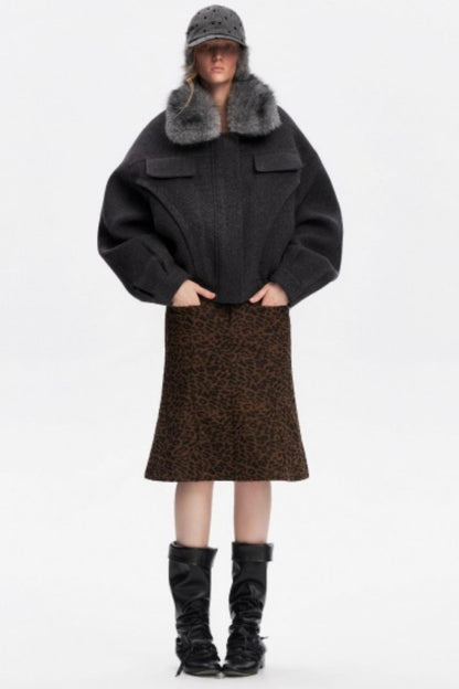 Korean Leopard Fishtail Skirt