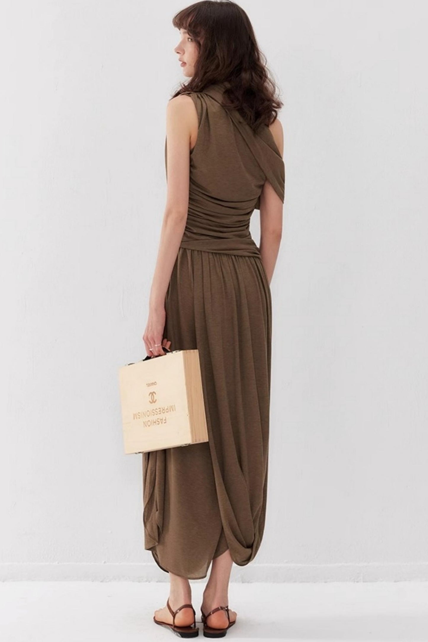 Chic Vintage Pleated Swing Dress