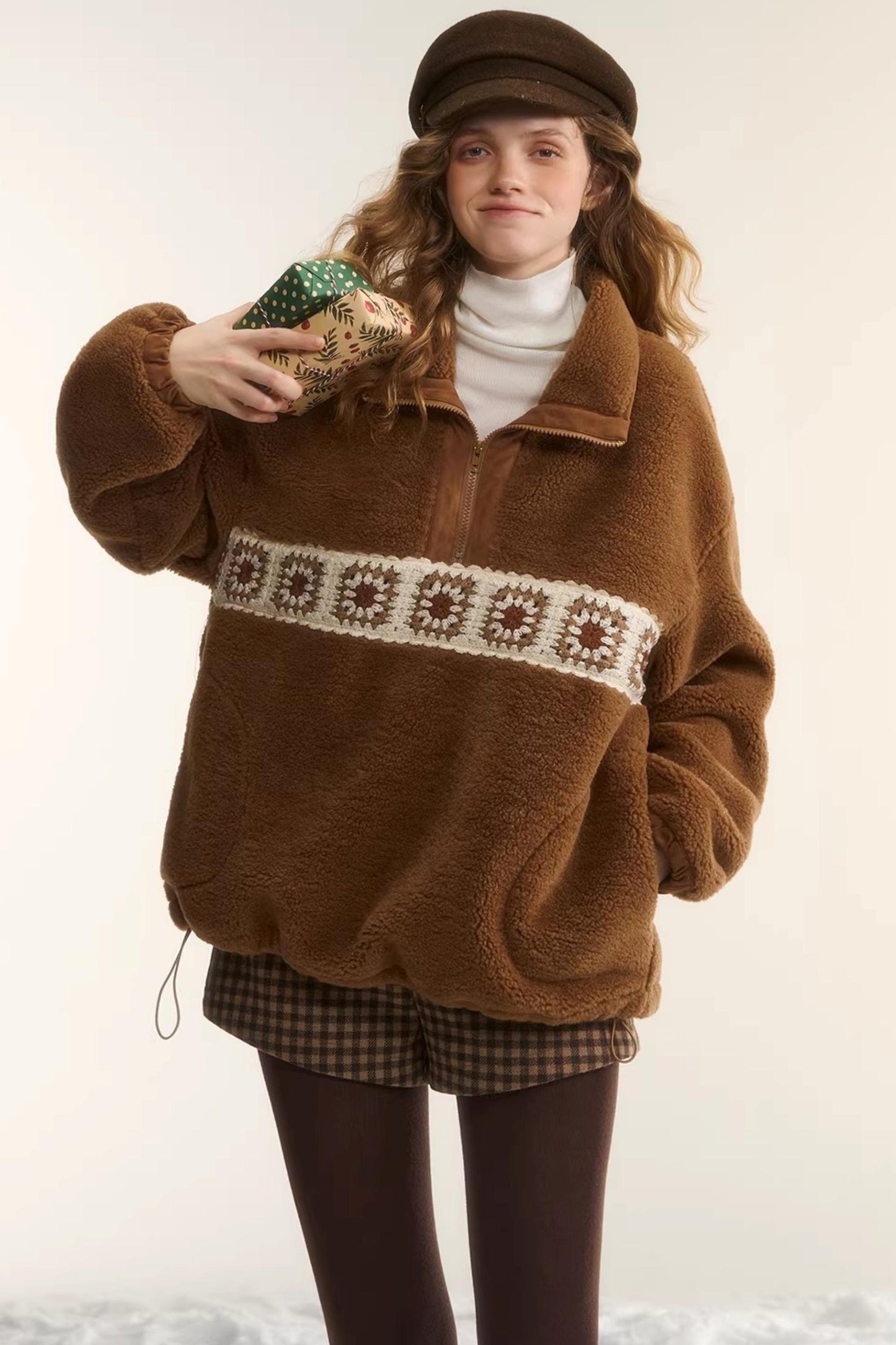 Crochet Floral Patchwork Jacket