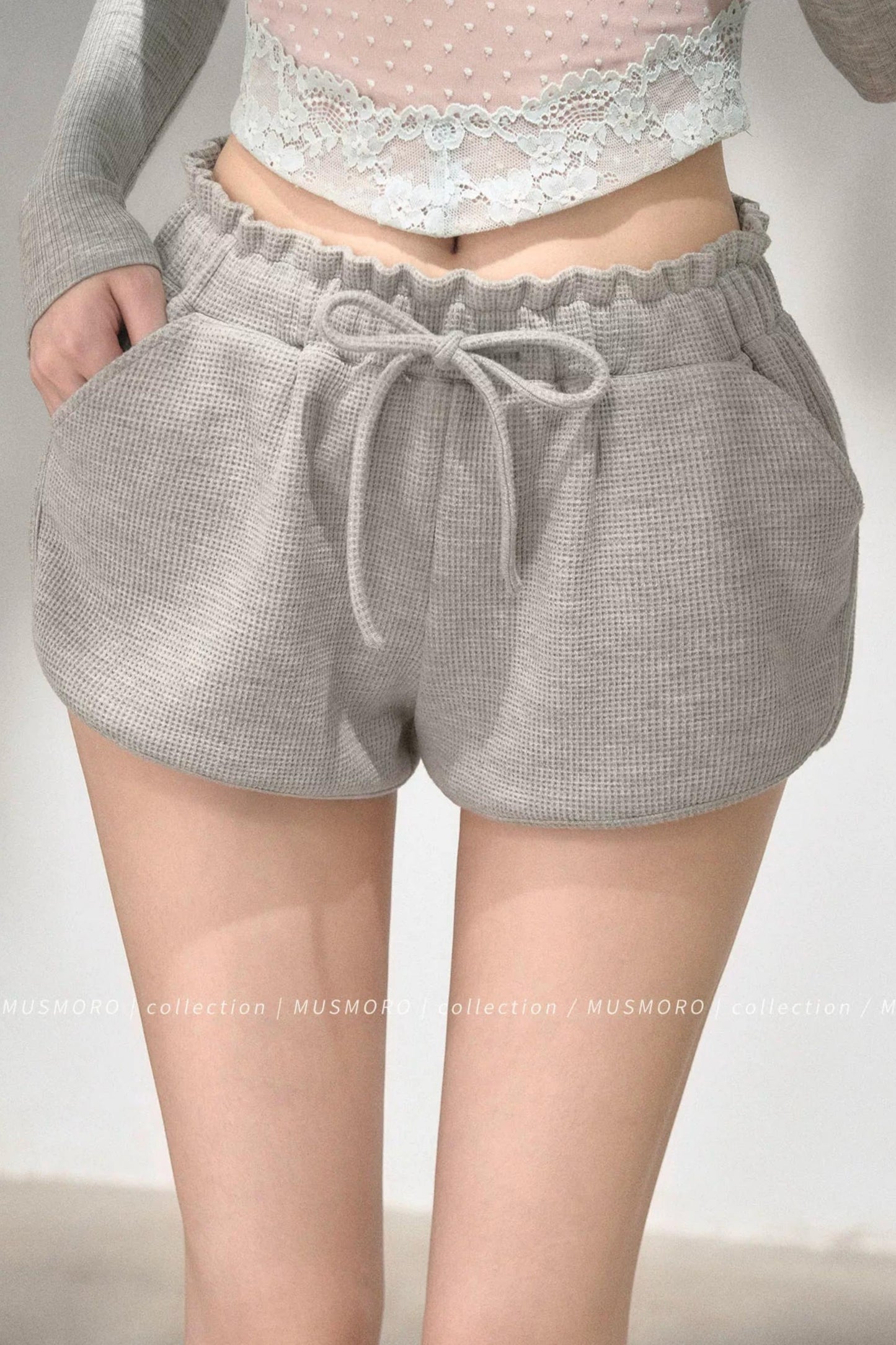 Pleated Floral Wide-Leg Shorts