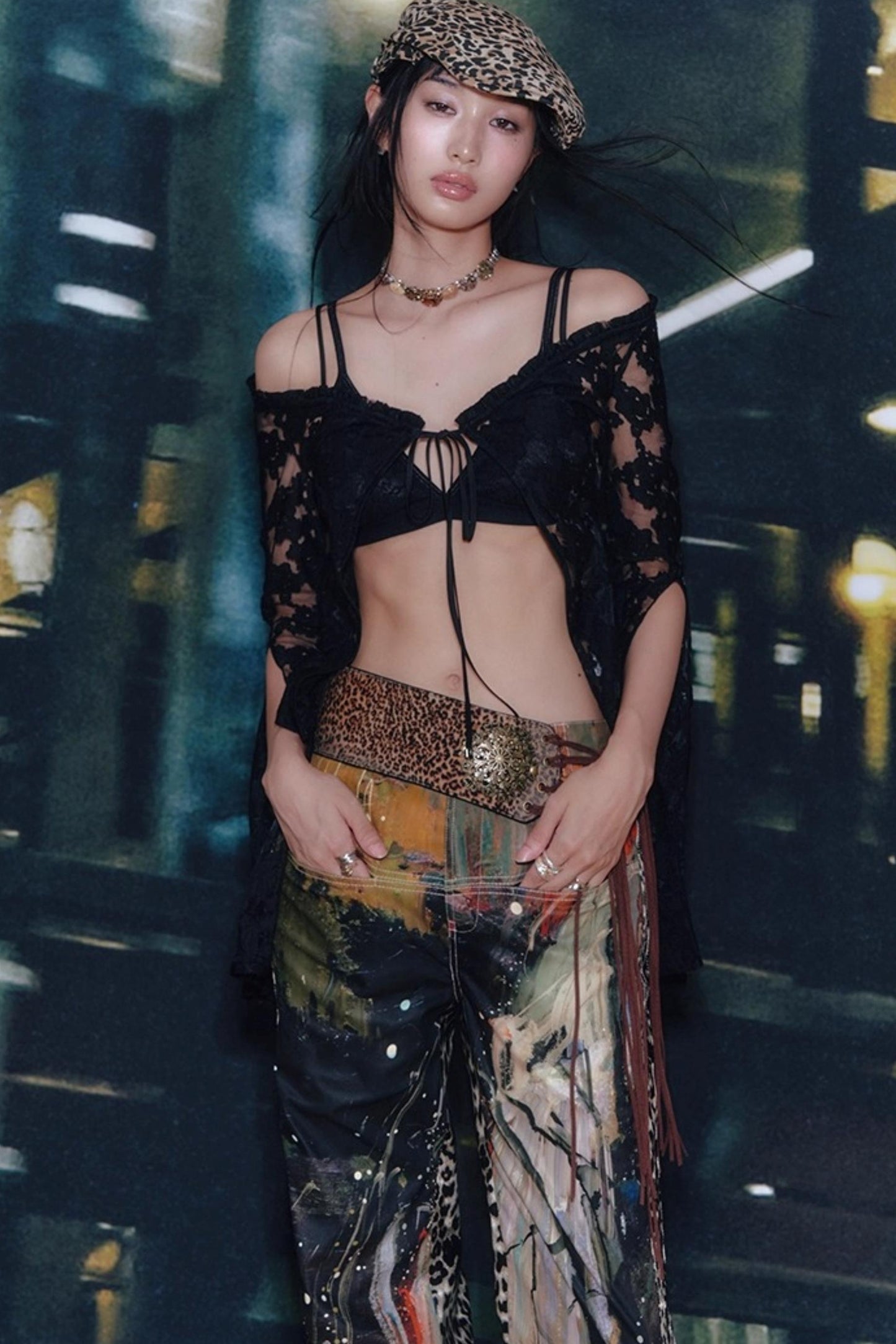 Leopard Waterfall Pants