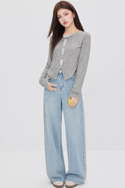 Hollow-Out Polka Dot Blouse Set-Up