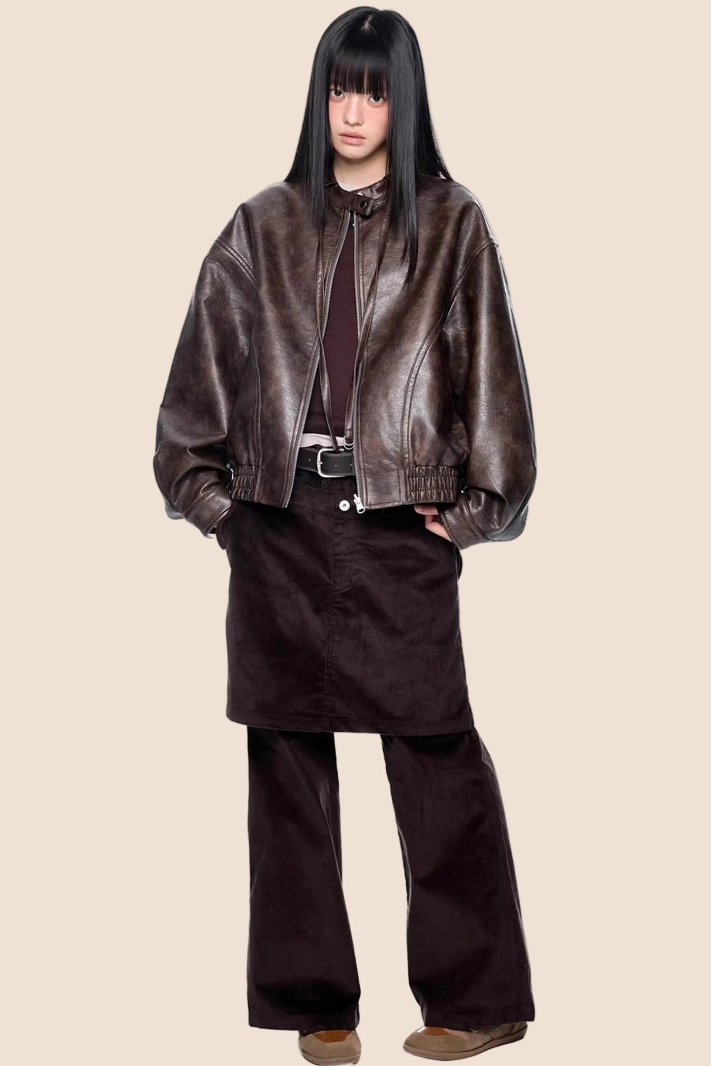 Textured Vintage Leather Jacket