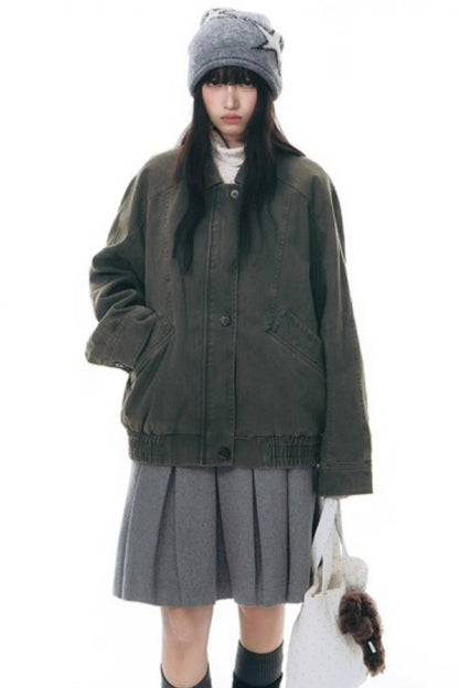 Vintage Lapel Cargo Jacket