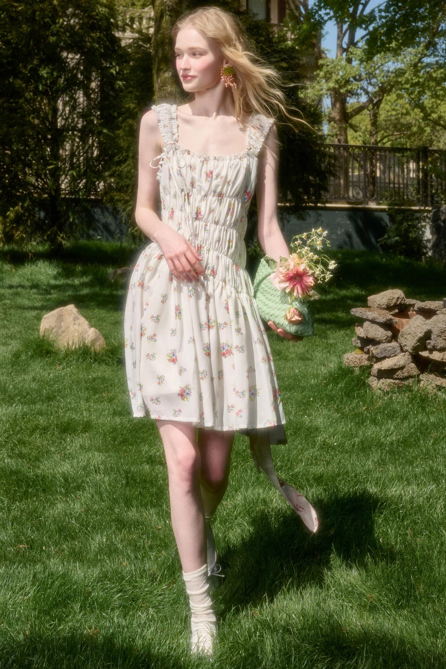 Vintage Floral Halter Dress