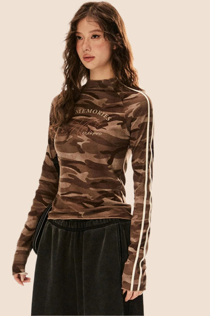 Knit Camouflage Long Sleeve Shirt 