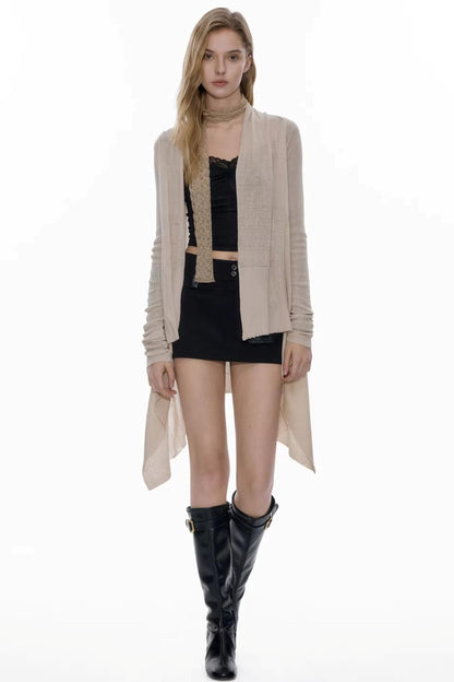 Vintage Irregular Hem Cardigan