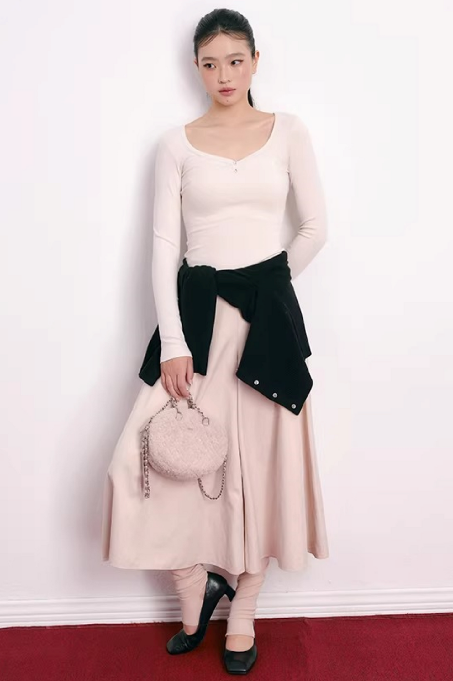 Vintage Pleated Skirt Pants