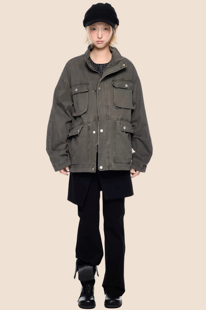 Barn-Style Distressed Work Jacket