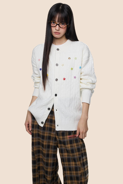 Studded Beaded Knit Cardigan
