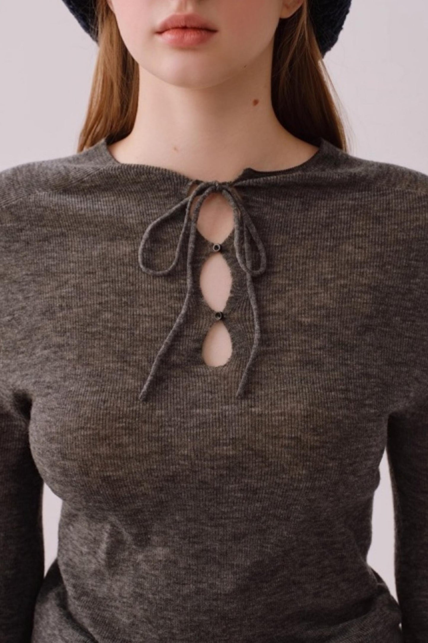 Water-Soluble Wool Knitted Blouse