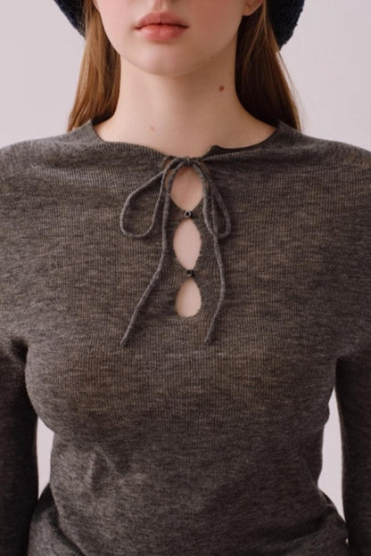 Water-Soluble Wool Knitted Blouse