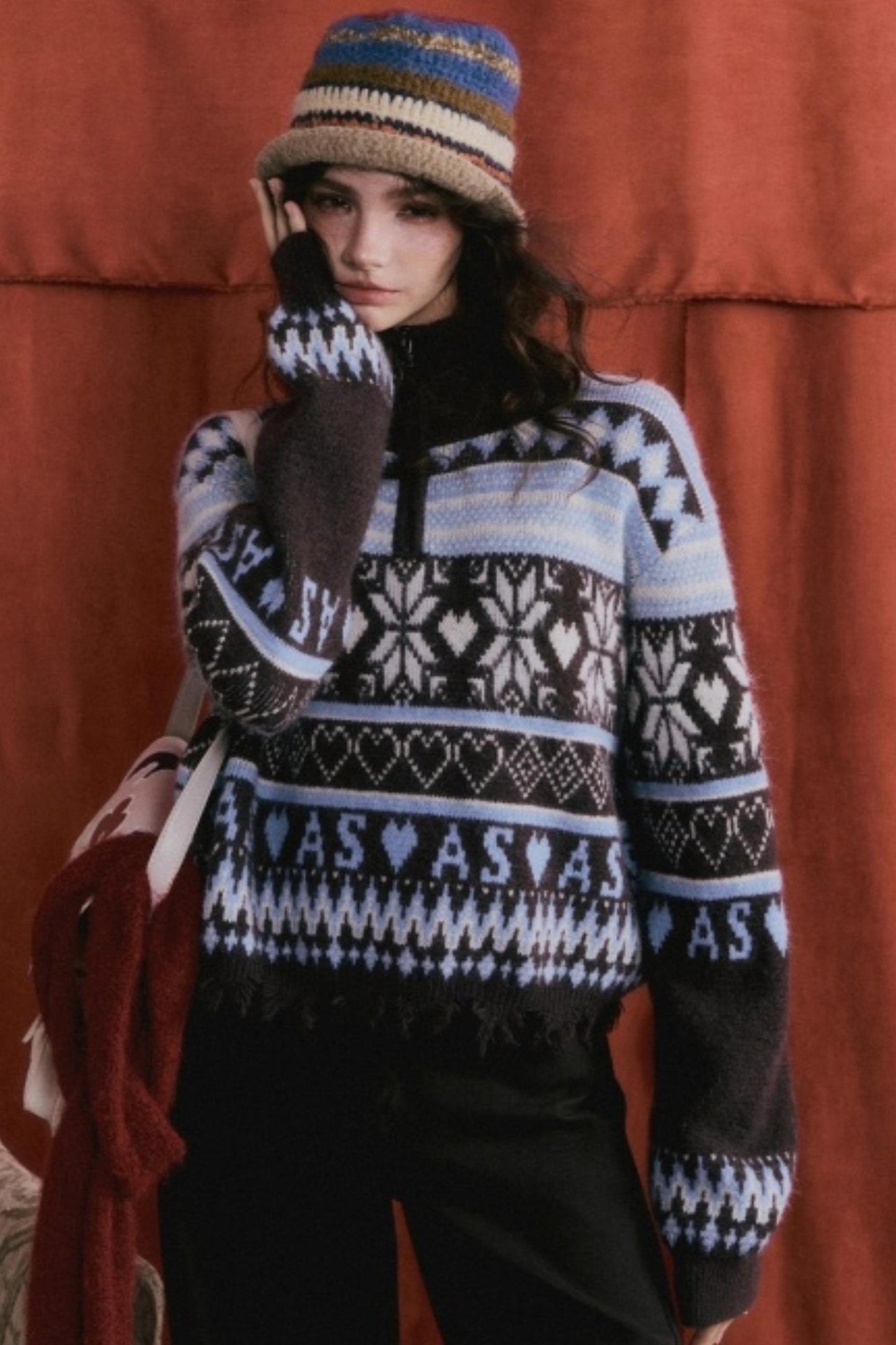 Vintage Fair Isle Tassel Sweater