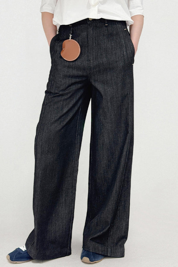 High Waist Split Straight Jeans