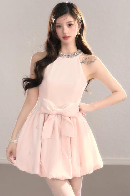 Highlight Halter Neck Puff Dress