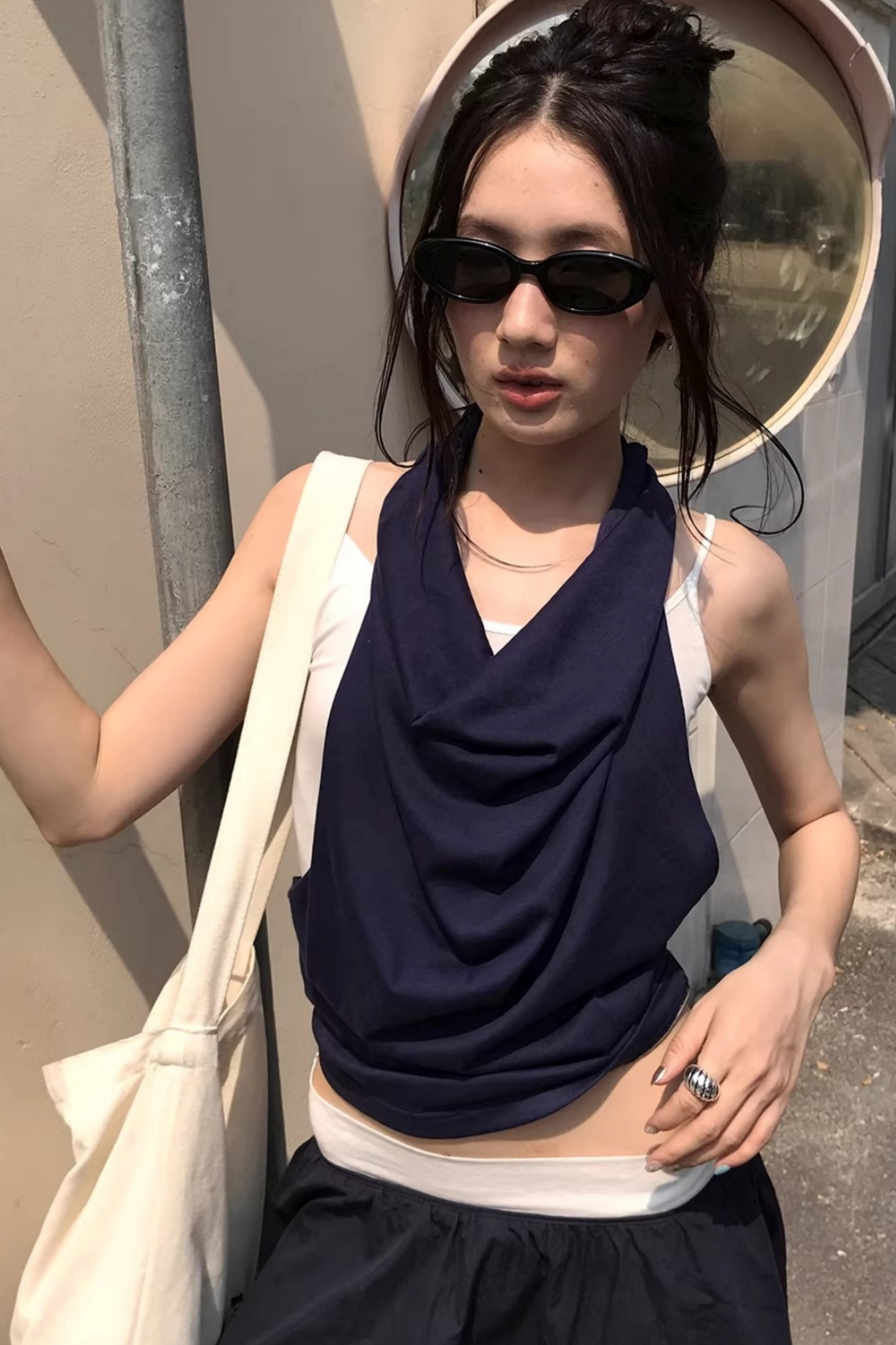 Orange Wave Halter Top