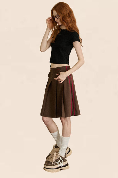 EZEK American Retro Hottie Slim Skirt Female Early Autumn Slim Pleated Skirt Short Skirt Modisch, lässig und vielseitig