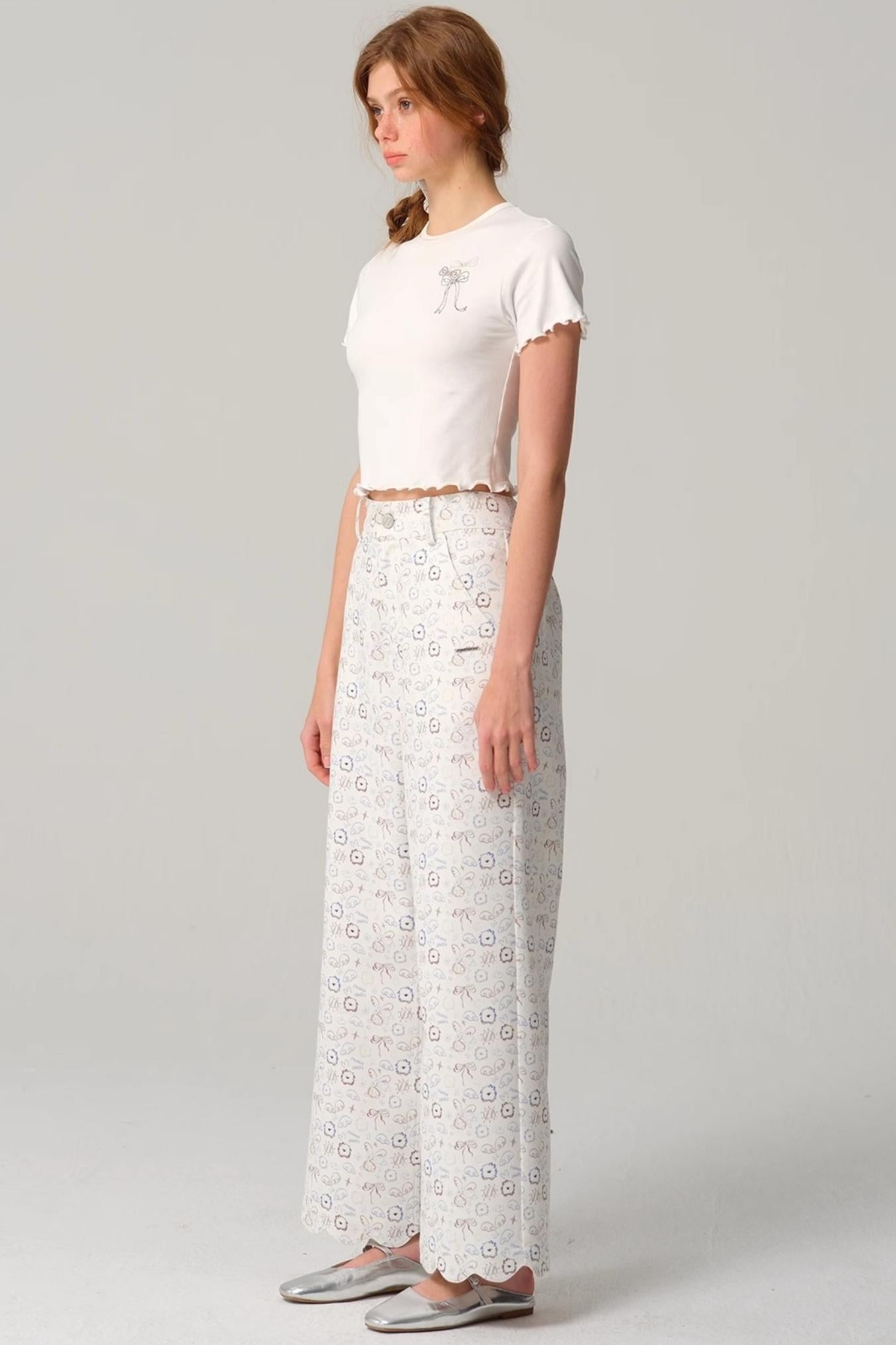 Lace Embroidered Slim Fit Top