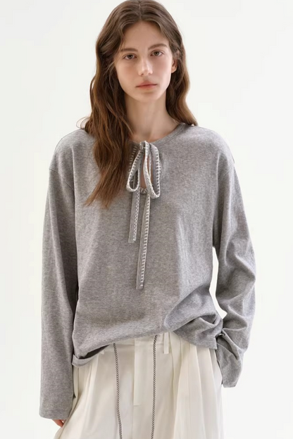 Color-Blocked Tie-Up Top