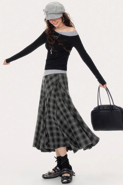 Slimming Fashion Plaid Skirt