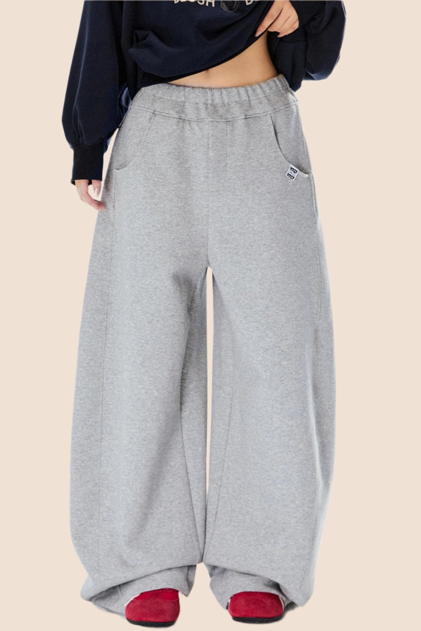 Retro-Sweatpants mit weitem Bein 