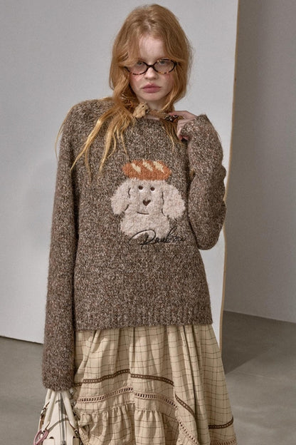 Bread Dog Round Neck Sweater