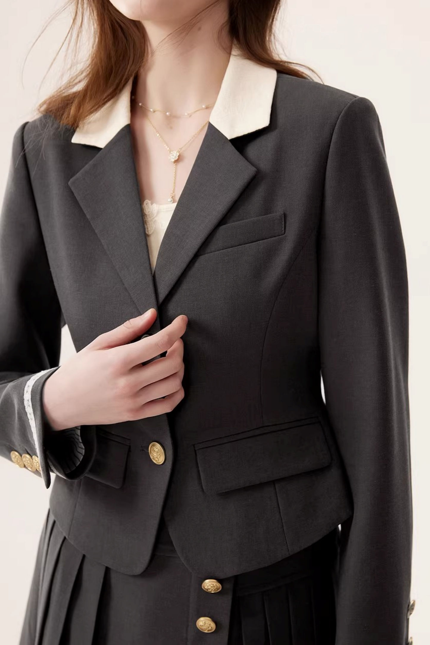 Color-Block Linen Skirt Set-Up