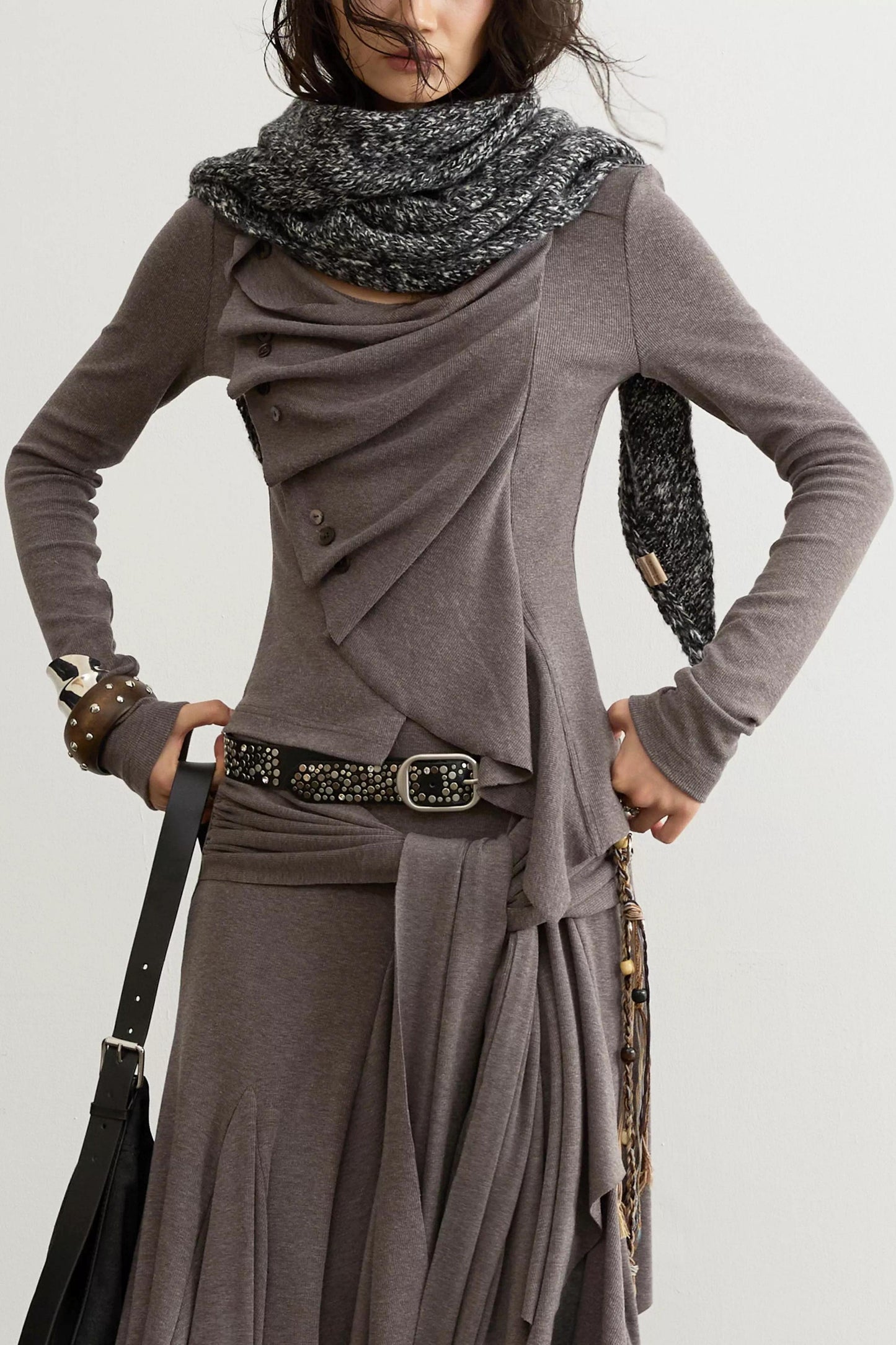 Classical Pleated Patchwork Skirt Set-Up