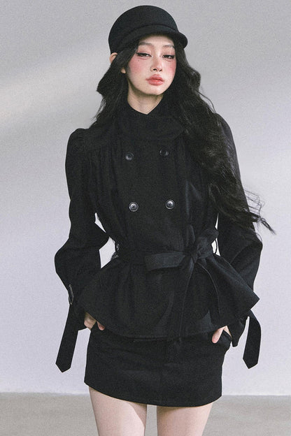 French Style Two-Piece Coat Skirt Set-Up