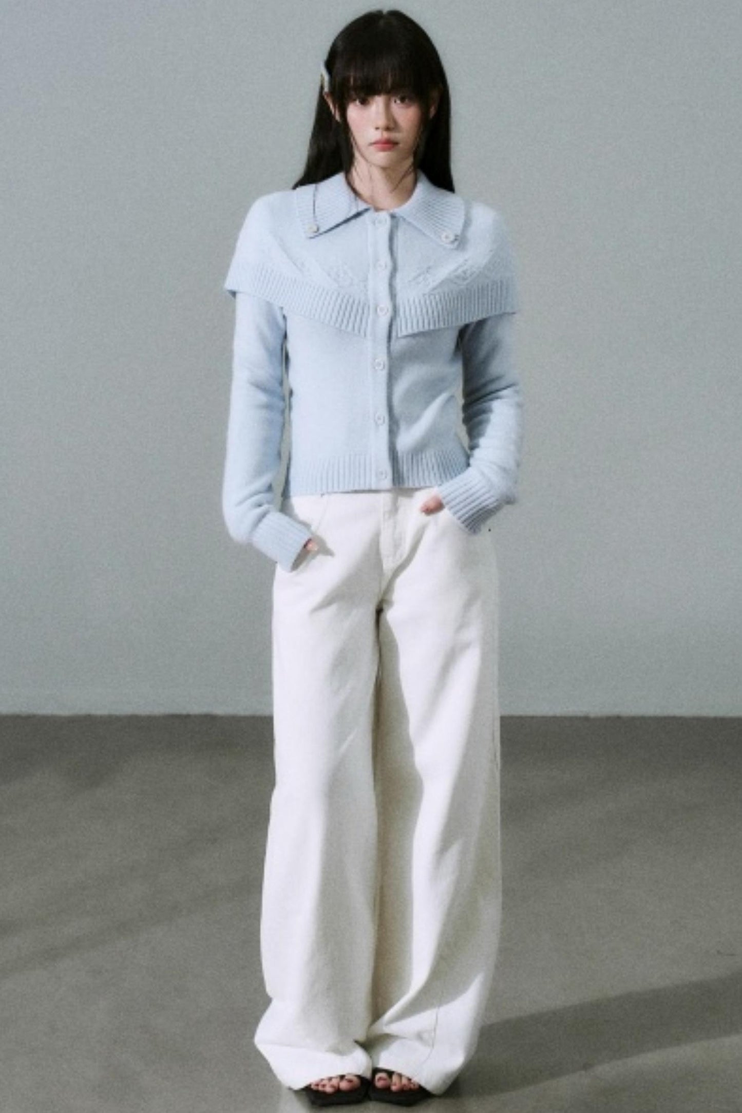 White Cotton Denim Pants