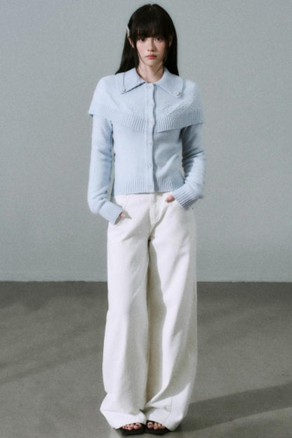 White Cotton Denim Pants