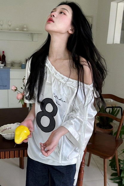 Block Core Mesh Slouch Top