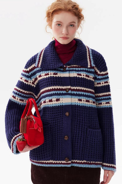 Pixelism Plaid Knit Jacket