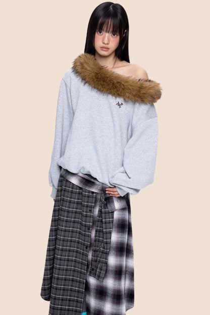 One-Shoulder Sweatshirt