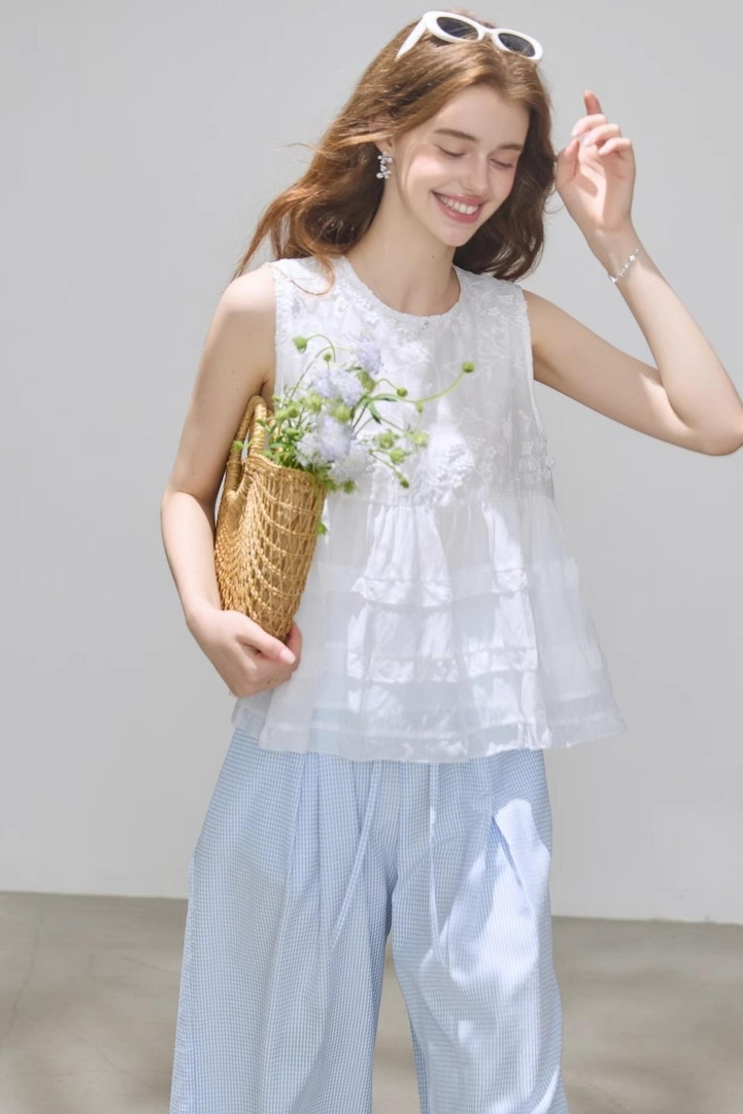 Summer White Embroidered Top